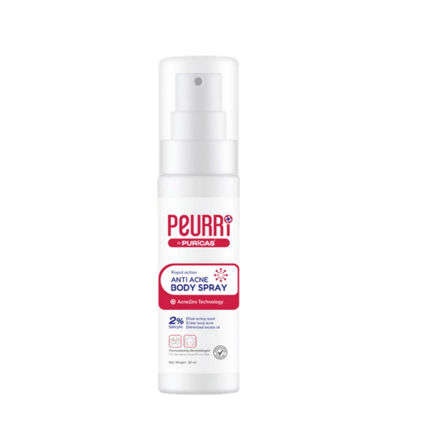 Peurri anti acne body spray 30ml.