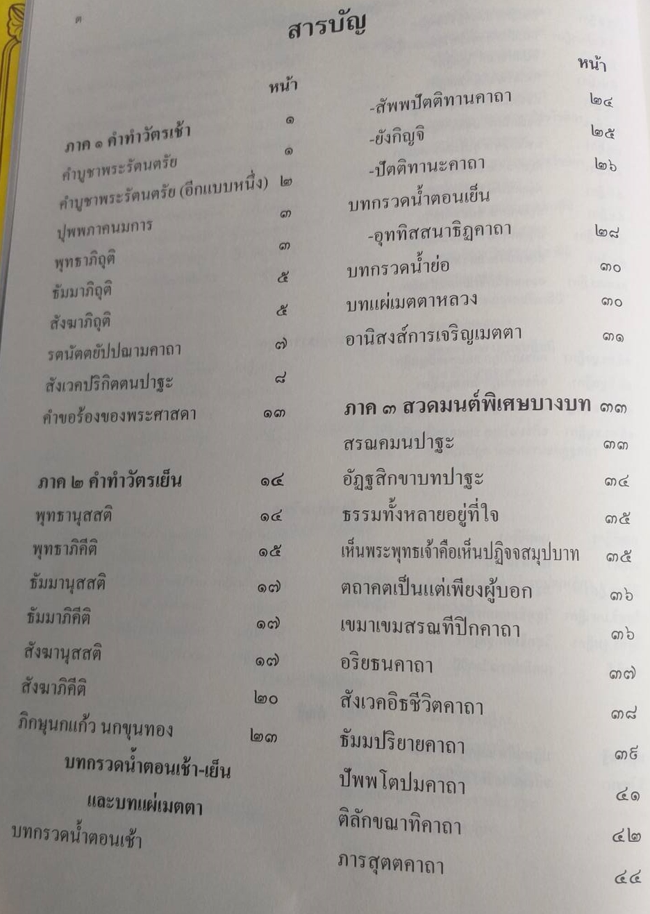 หนังสือ ทำวัตรเช้าเย็นและมหาสติปัฏฐานสูตรแปล