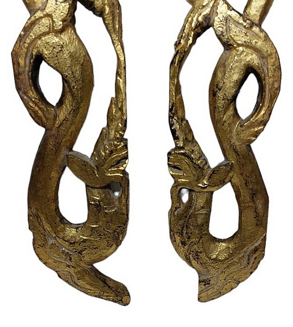 (คู่)พญานาคไม้เก่า สูง35cm