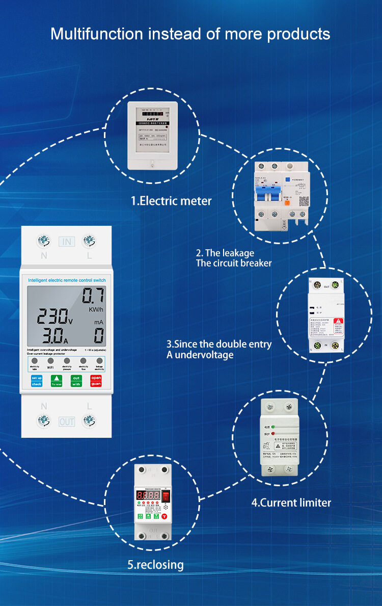 Smart Breaker สมาร์ทเบรกเกอร์ Wifi อุปกรณ์ป้องกันแรงดันไฟฟ้า กันไฟตก ไฟเกิน ไฟรั่ว Leakage Protector เชื่อมต่อผ่านแอพได้ เบรกเกอร์ sinotimer SVP-916