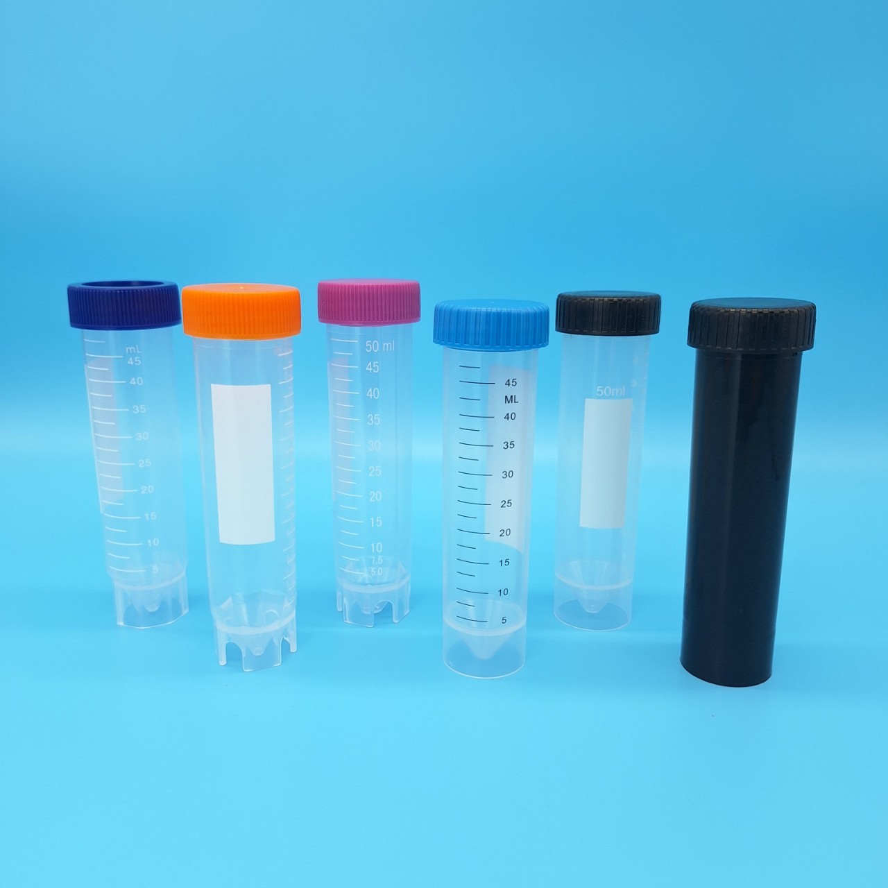 Free-standing Centrifuge Tube 50ml ,Sterile, หลอดทดลองแบบตั้งโต๊ะ ขนาด50 มล. (หลอดเก็บเมล็ดกาแฟ) (ขายยกลัง)