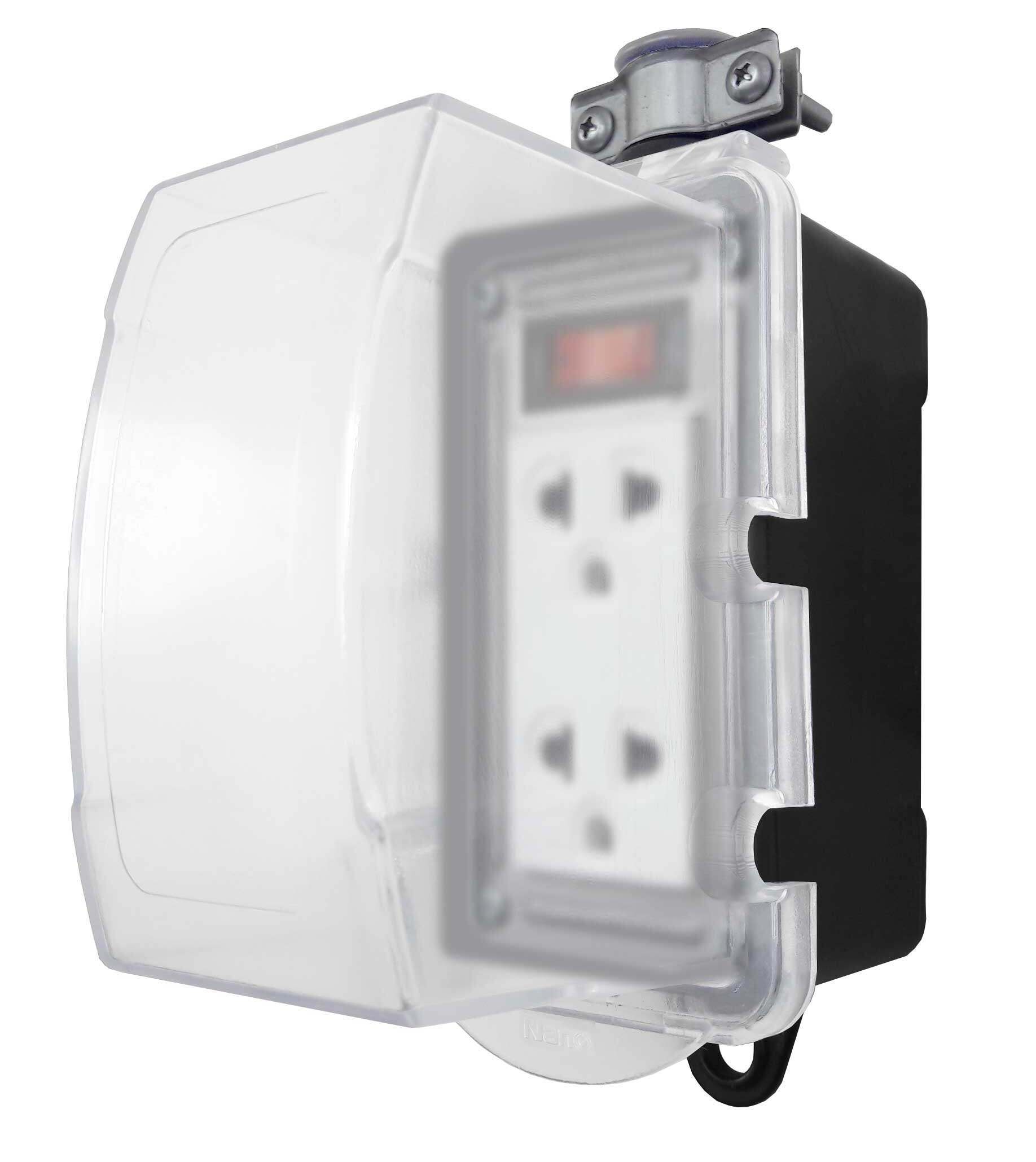 NANO บล็อคยาง 2x4 มีเมนสวิตซ์และไม่มีเมนส์สวิตซ์ 16A 3680W พร้อมเต้ารับ มีม่านนิรภัย ไม่มีสาย บล็อกยาง ปลั๊กพ่วง ปลั๊กสนาม บ็อกยาง ปลั๊ก