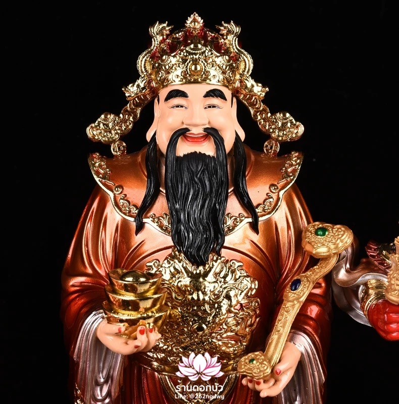 เทพเจ้าไฉ่ชิงเอี๊ย 5 ทิศ อู่ลู่ไฉเสิน อู่ลู่เสิน เทพเจ้าแห่งโชคลาภทั้งห้า งานเรซิ่นพรีเมียม ขนาด 12/16/19/26 นิ้ว