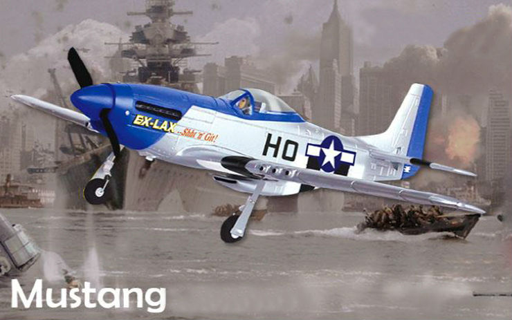 เครื่องบินมัสแตง Volantex P-51D มอเตอร์บรัสเลส 1,800 kv Mustang 75CM.