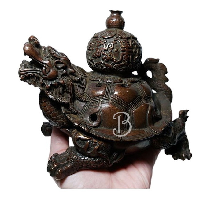 เต่ามังกรแบกน้ำเต้า -เตากำยาน ของแต่งบ้านสไตล์จีน