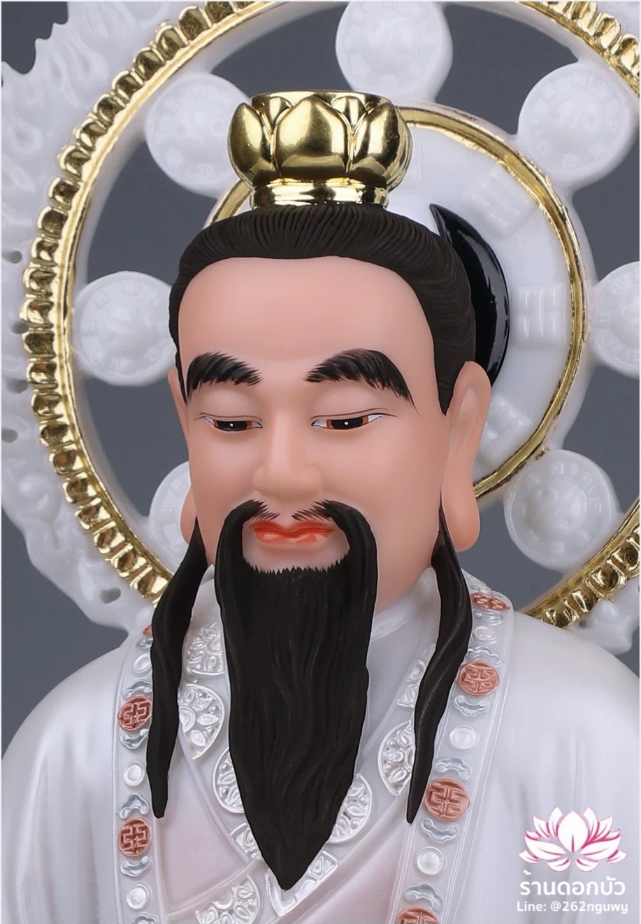 ศาสดาเต๋า ซำเช้งเต๋าจ้อ โตเต็กเทียนจุน หรือไท่ส่องโล้กุ๊น หง่วนซี่เทียนจุน เล็งโป้เทียนจุน งานหินอ่อนคุณภาพสูง ขนาด 12/16/19 นิ้ว