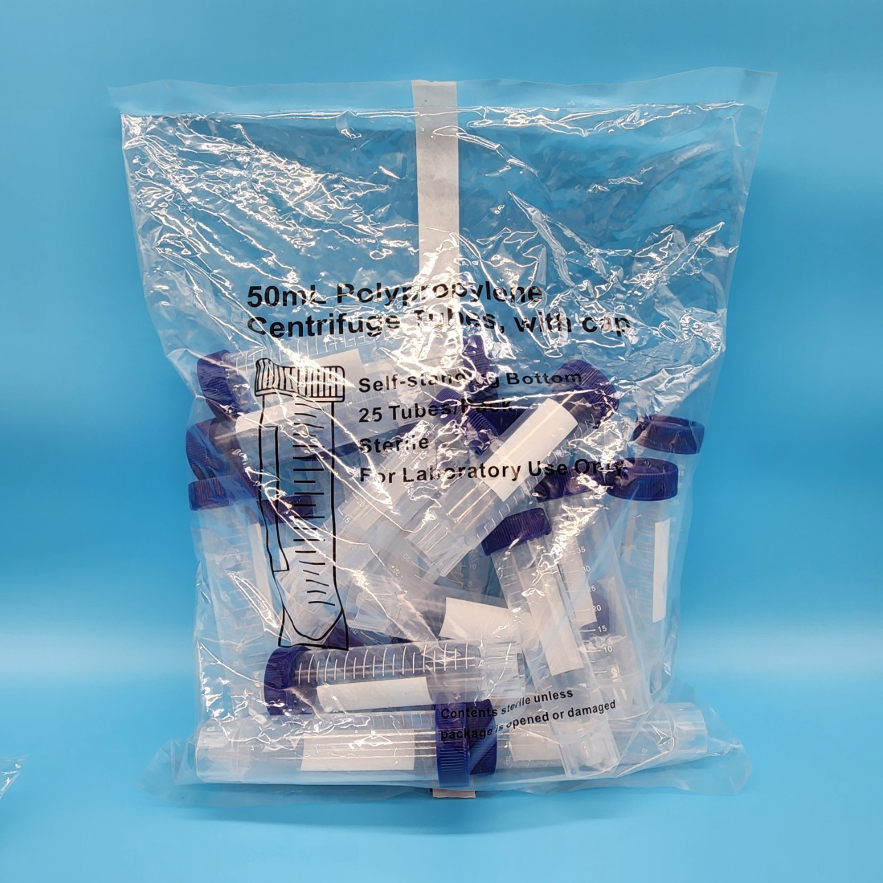 Free-standing Centrifuge Tube 50ml ,Sterile, หลอดทดลองแบบตั้งโต๊ะ ขนาด50 มล. (หลอดเก็บเมล็ดกาแฟ) (ขายยกลัง)