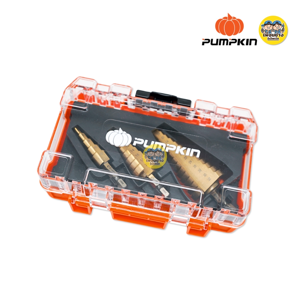 Pumpkin 26441 ชุดดอกสว่านเจาะขยายรูทรงเจดีย์ 3 ชิ้น ชุด 4-12/20/32 มม. ร่องตรง PTT-HSS4241S