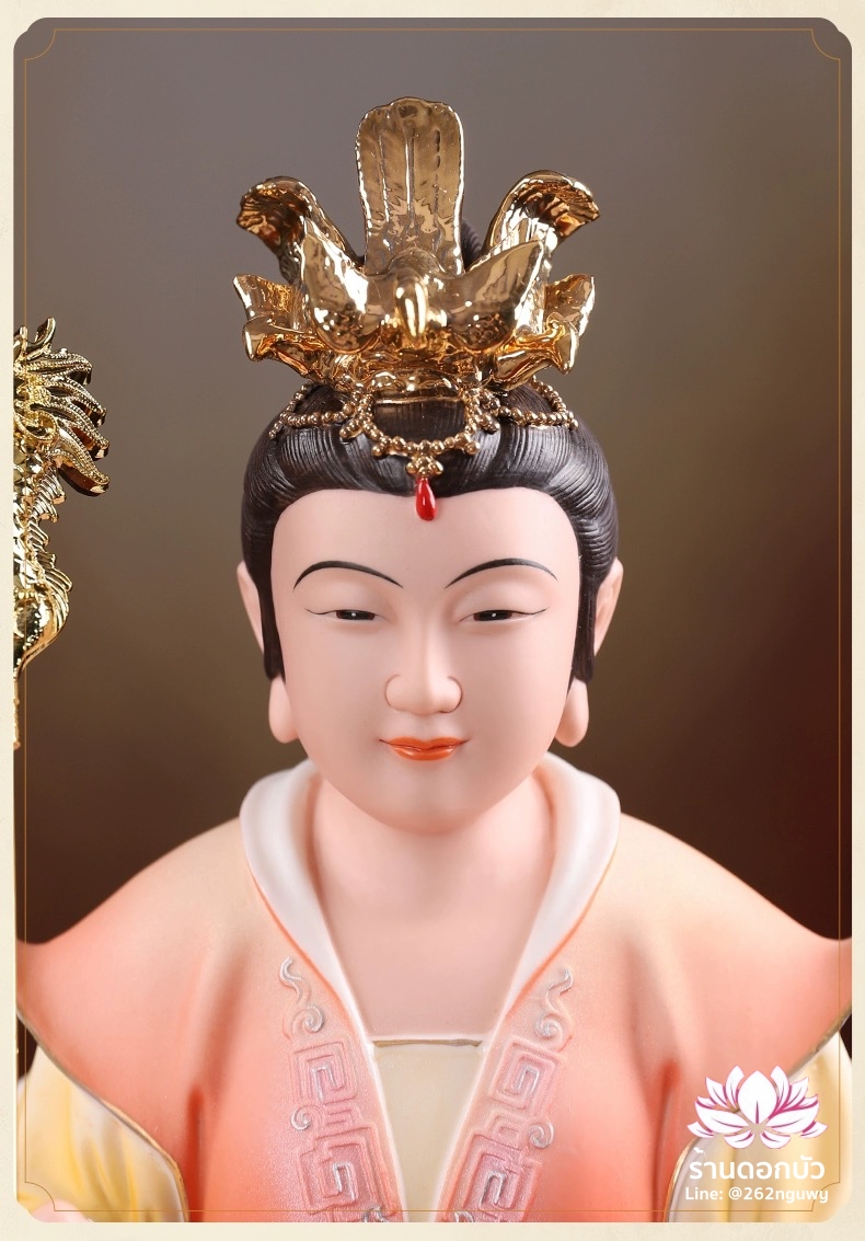 เง็กเซียนฮ่องเต้ หยกอ๋องส่องเต่ และพระนางซีหวังหมู่ กิมบ้อเนี่ยเนี้ย ประทับนั่งบัลลังก์มังกร ขนาด 12/16/19 นิ้ว