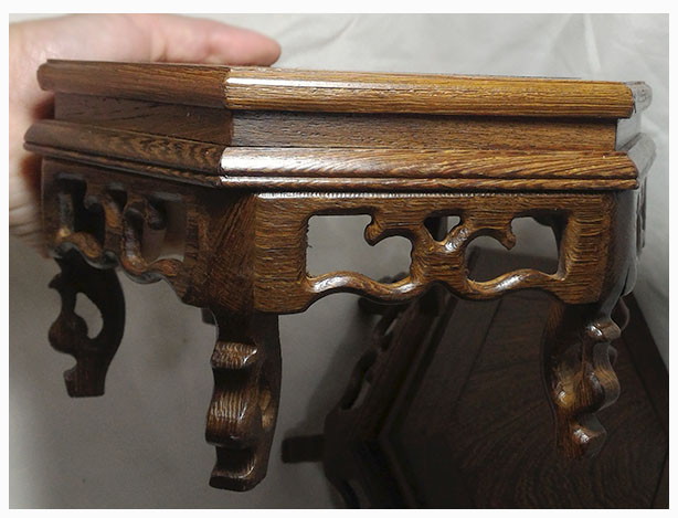 ฐานหรือกี๋ไม้จีน-หกเหลี่ยม 17cm