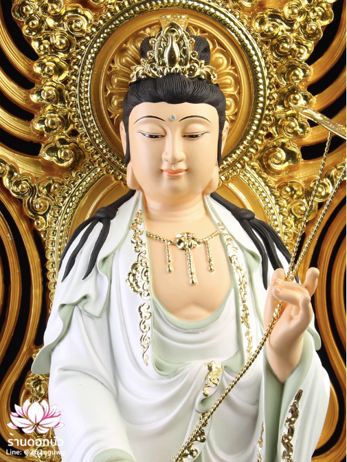 พระพุทธเจ้า (พระยูไล) พระโพธิสัตว์กวนอิม (กวนอิมผ่อสัก) พระมหาสถามปราปต์โพธิสัตว์ (ไต่ซีจี่ผ่อสัก) ปางยืนบนดอกบัว ขนาด 12/16/19/26/36 นิ้ว