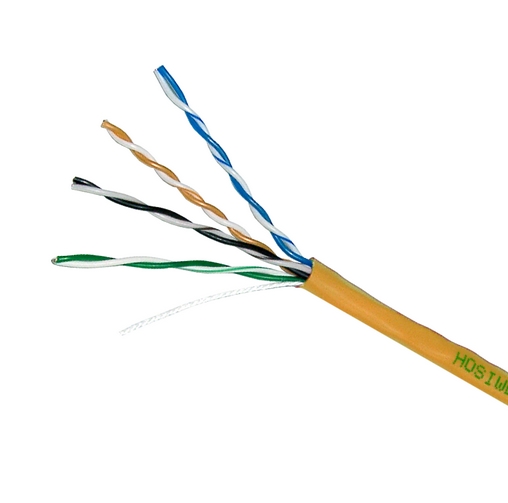 Hosiwell สายแลน CAT.5e แกนฝอย 305 เมตร./กล่อง (สีเหลือง)