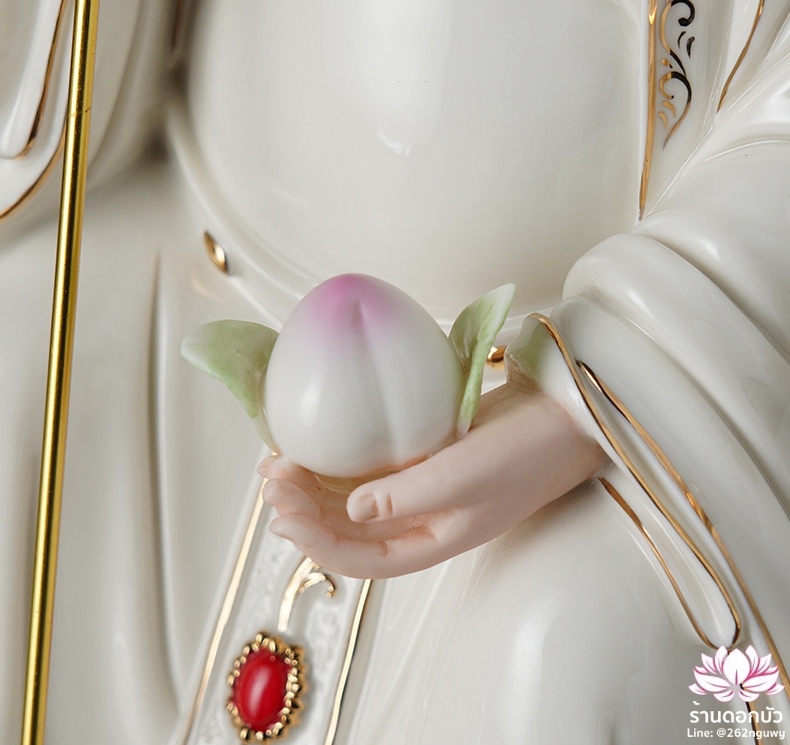 เง็กเซียนฮ่องเต้ หยกอ๋องส่องเต่ และพระนางซีหวังหมู่ กิมบ้อเนี่ยเนี้ย ประทับนั่งบัลลังก์มังกร ขนาด 12 นิ้ว