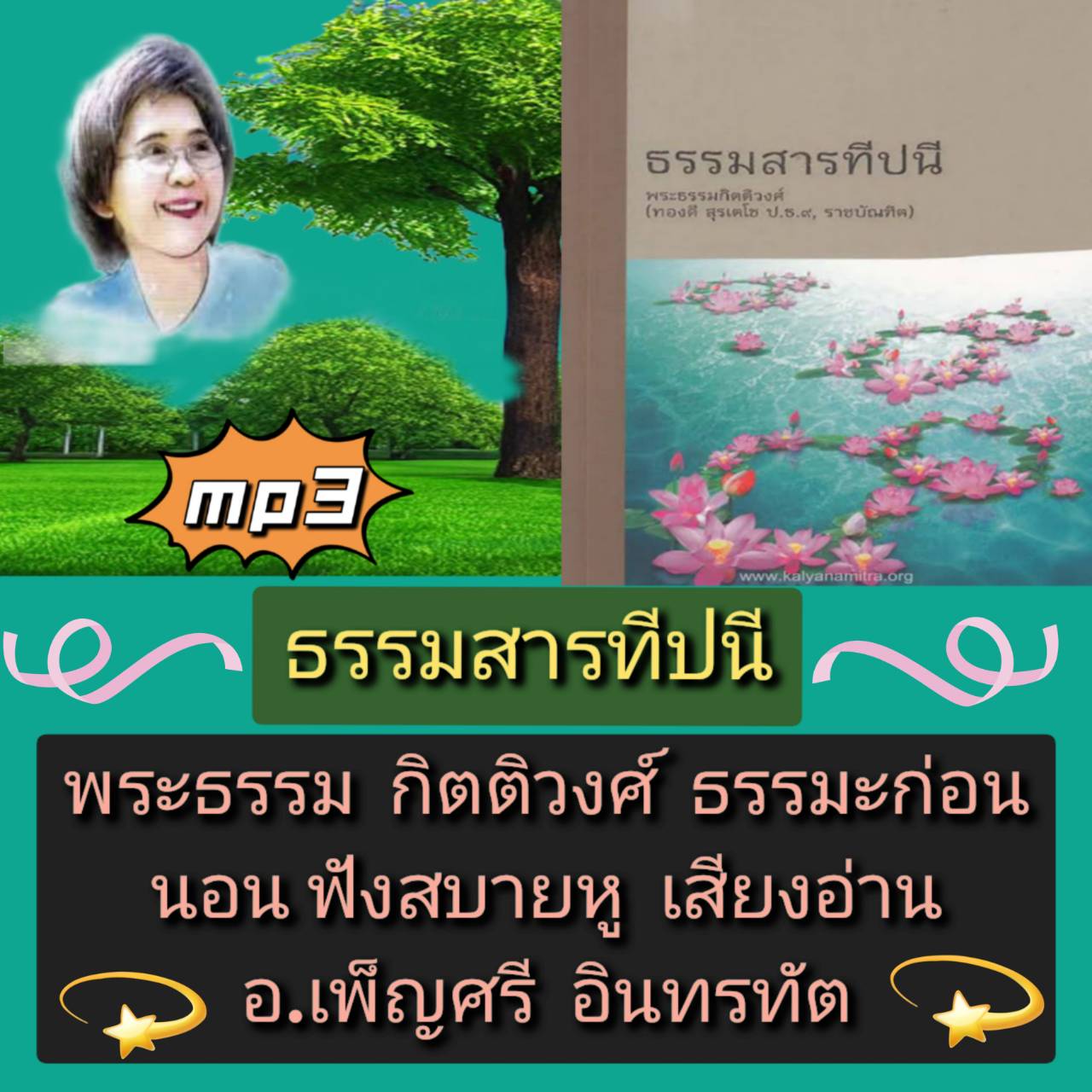 [พรเทวะ] แฟลชไดร์ฟ USB mp3 ธรรมสารทีปนี พระธรรมกิตติวงศ์ ธรรมะก่อนนอน ฟังสบายหู เสียงอ่าน อ.เพ็ญศรี อินทรทัต ใช้กับเครื่องเล่น USB/mp3 ทุกชนิดหรือเปิดฟังในรถยนต์เปิดในคอมพิวเตอร์ได้ *** สามารถ โหลดใส่มือถือ ฟังได้ ** เปิดในคอมพิวเตอร์ได้ USB-MP3 คือ แฟลชไ