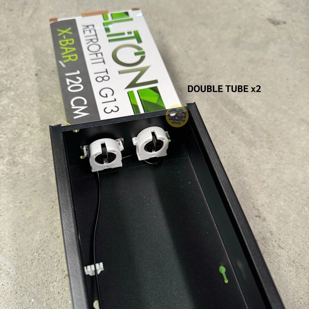 LITON โคมเปล่า T8 ขั้ว G13 รุ่น X-BAR โคมไฟสำนักงาน ไฟห้อย สีดำ โคมไฟนีออนยาวแอลอีดี โคมเปล่า T8