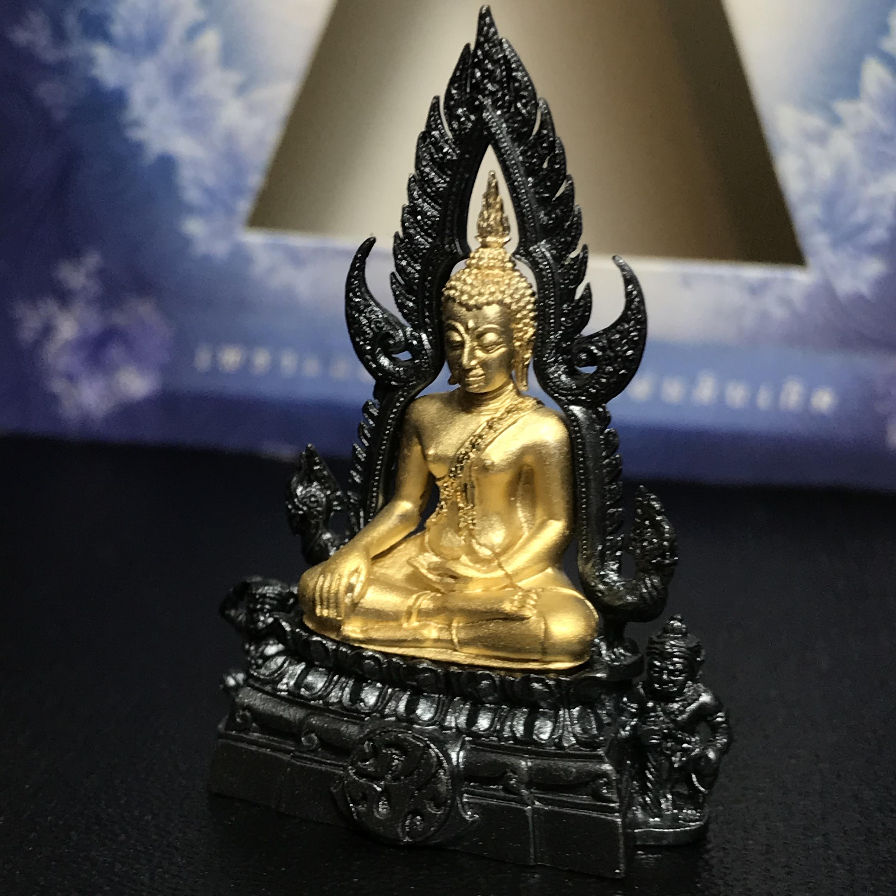 พระพุทธชินราช ภปร. โครงการ เพราะแผ่นดินนี้คือแผ่นดินเกิด เนื้อเงินชุบทองคำซุ้มรมดำ ปี2551 ขนาดหน้าตัก1/2นิ้ว (สวยงามหายาก)1ใน5000องค์