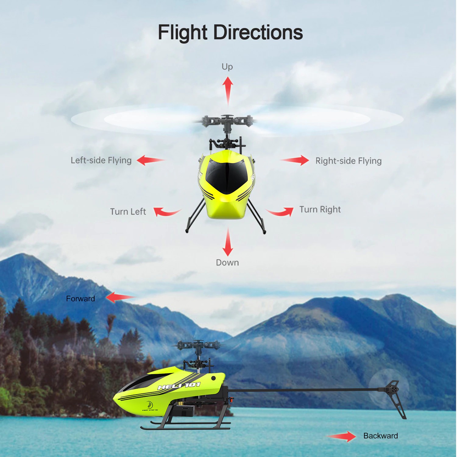 เฮลิคอปเตอร์ Heli 101 4CH 6 Axis 2.4GHz บินนาน 15 นาที มีล๊อคความสูงอัตโนมัติ