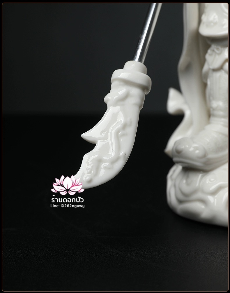 เทพเจ้ากวนอู และพระเวทโพธิสัตว์ (อุ่ยท้อผ่อสัก) ขนาด 14 นิ้ว สีขาว