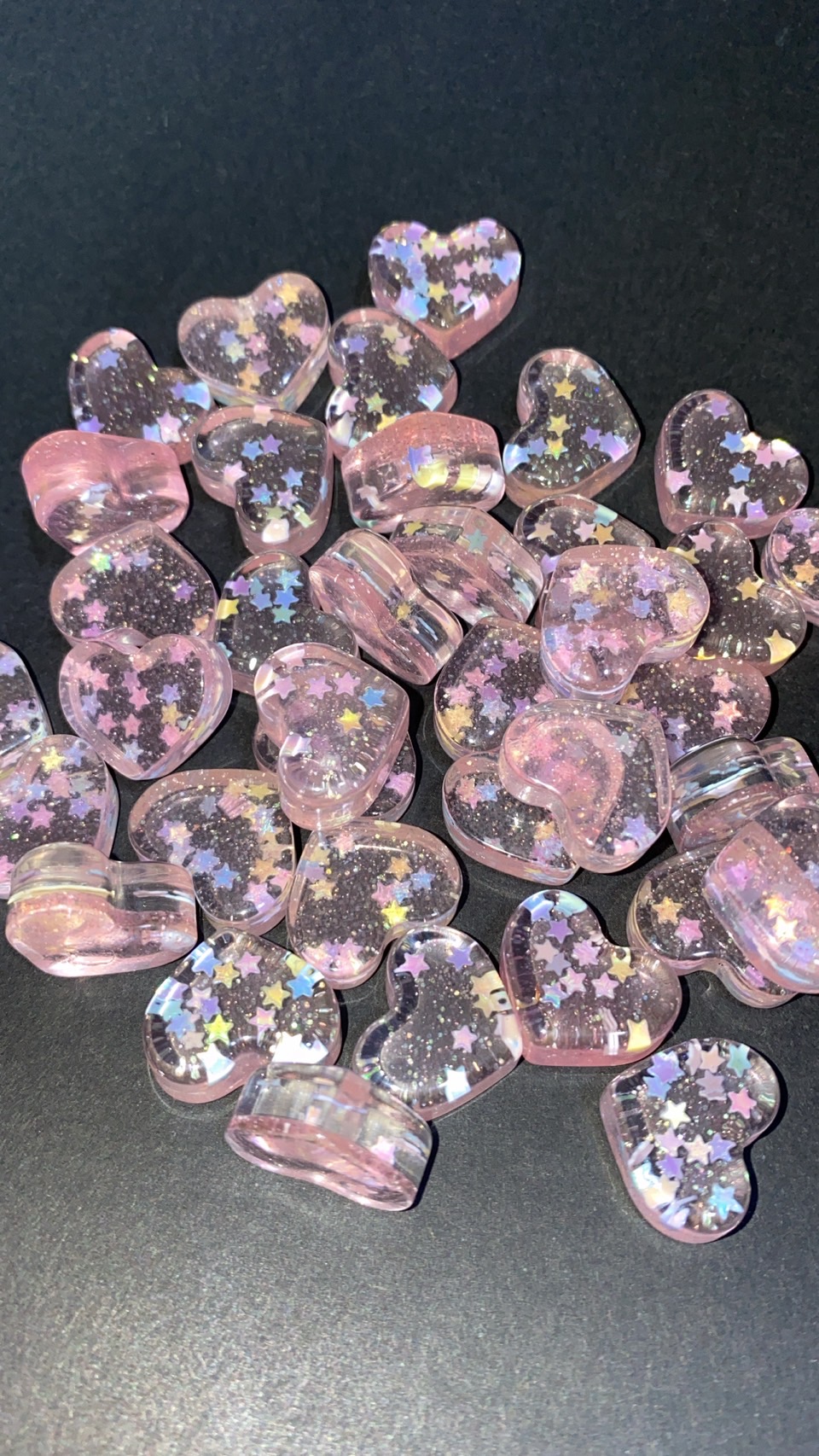 SKU-00991 หัวใจเรซิ่น ขนาด 7*15*18 mm ( 1 อัน )