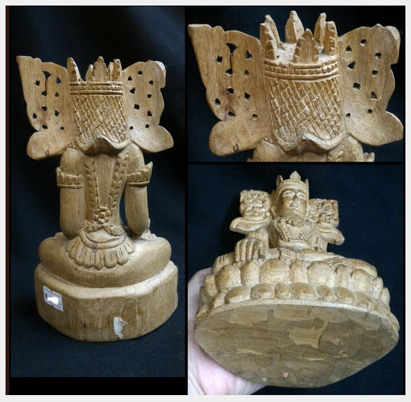 พระไม้แกะ งานเก่า ศิลปะพม่าสูง 18.5cm