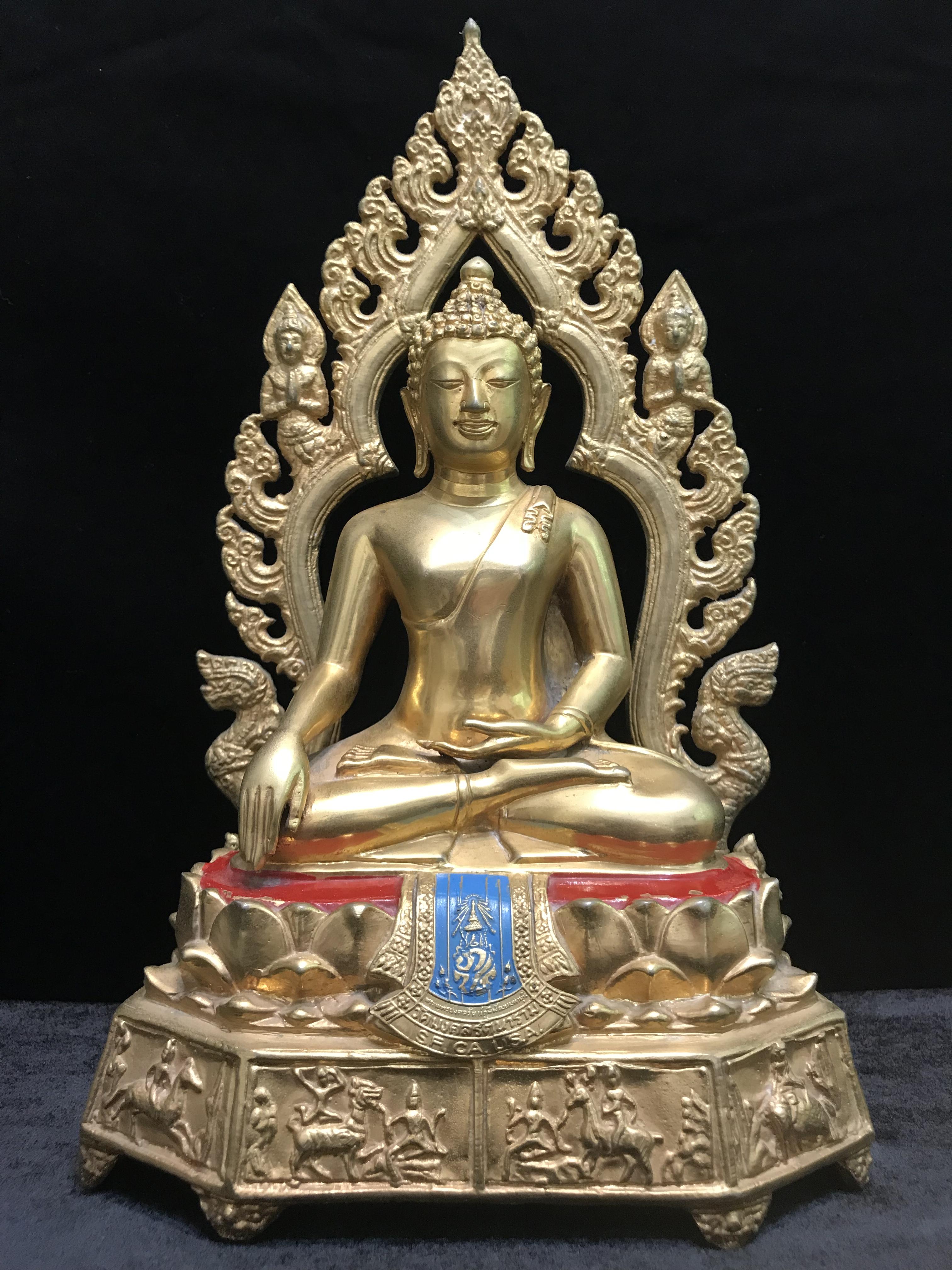 พระพุทธมงคลรัตนภูมิพัฒนมหามุนี ภปร. หน้าตัก 5นิ้ว(อาบทองคำ) วัดมงคลรัตนาราม วัดไทยในซานฟรานซิสโก สหรัฐอเมริกา ( Sanfrancisco USA.) ปี2523 (นิยมหายาก)