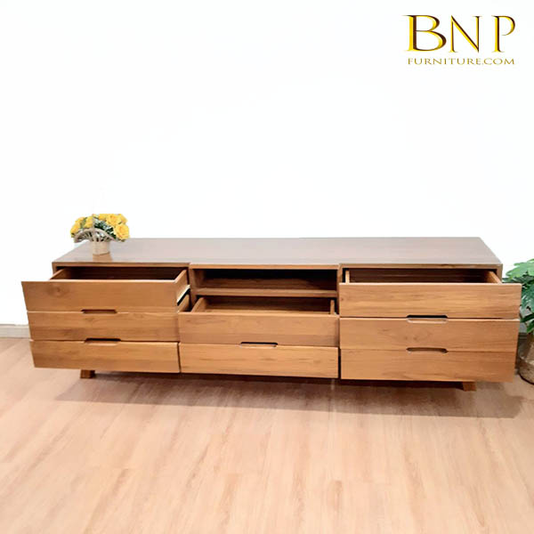 ไซด์บอร์ดวางทีวีโมเดิร์นไม้สัก 2 เมตร รุ่น บรีดดริ้ง ฮาร์ท