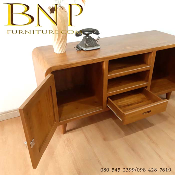 ไซด์บอร์ดวางทีวีไม้สัก รุ่น ฟรีเซีย