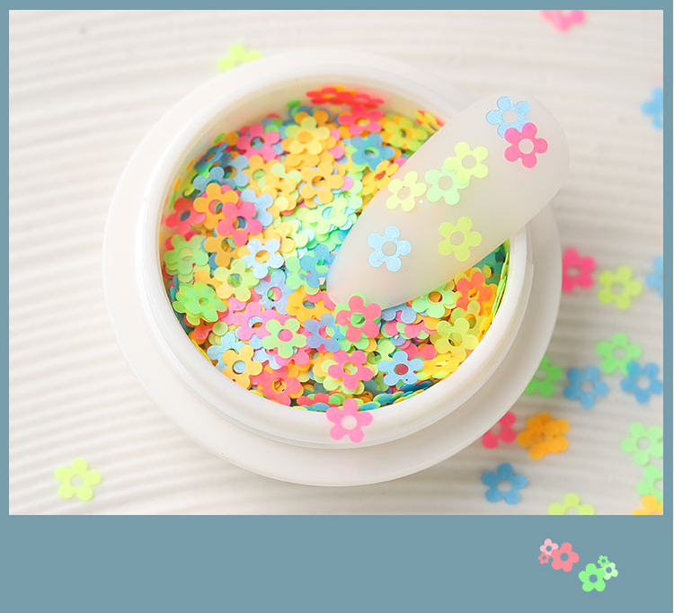 SKU-00447 กลิตเตอร์ดอกไม้สีนีออนคละสี