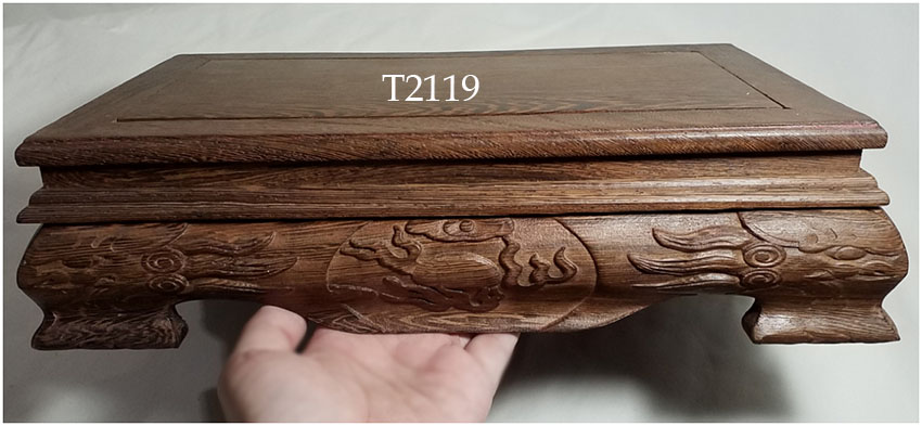 กี๋หรือฐานไม้สไตล์จีน ขาสิงห์ ท๊อปประมาณ18cmx28.5cm ตัวละ