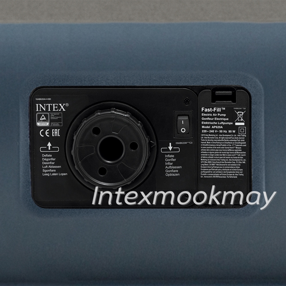 Intex 64118 Pillow Rest Mid-Rise QueenSize ที่นอนสีฟ้าเทา ขนาด 5 ฟุต ปั้มลมในตัว