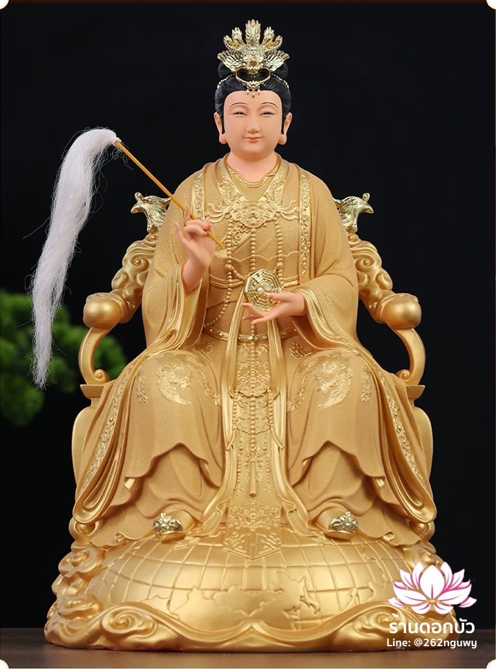 ตี่บ้อเนี่ยเนี้ย ตี่บ้อเหนียวเหนียว พระแม่ธรณีจีน ปางประทับนั่งบัลลังก์หงส์ ขนาด 12/16/19/26 นิ้ว