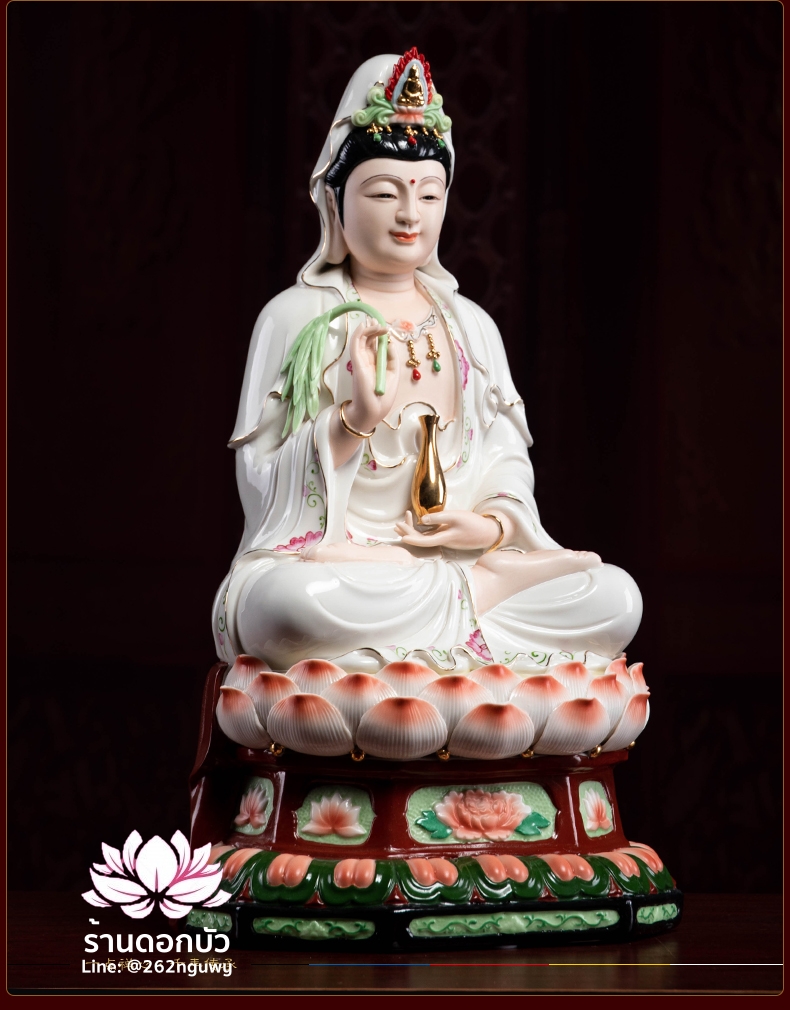 พระพุทธเจ้า (พระยูไล) พระโพธิสัตว์กวนอิม (กวนอิมผ่อสัก) พระมหาสถามปราปต์โพธิสัตว์ (ไต่ซีจี่ผ่อสัก) ขนาด 18 นิ้ว