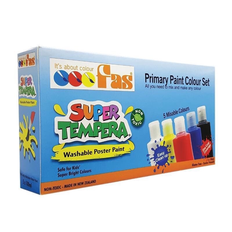 สีโปสเตอร์ FAS Super Tempera 100 ml ชุดขวดเล็ก 5 สี