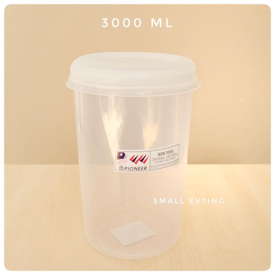 Small Evting ขวดโหล พลาสติก No.3003 M ความจุ 3000 ml สีใส ปลอดภัยสำหรับใส่อาหาร ใส่เครื่องดื่ม กล่องบรรจุอาหาร