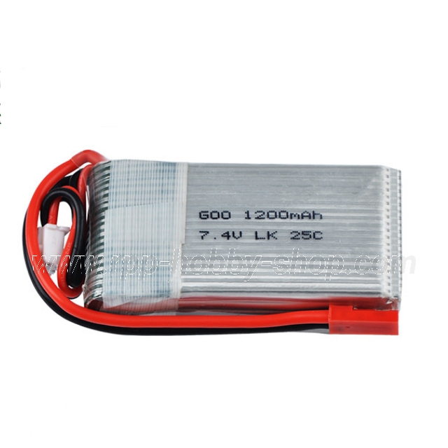 25C แบตเตอรี่ 1200 mAh 7.4V