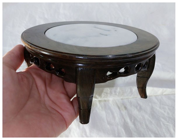 ฐานหรือกี๋ไม้สไตล์จีน 15cm หน้าท๊อปหินอ่อน ตัวละ