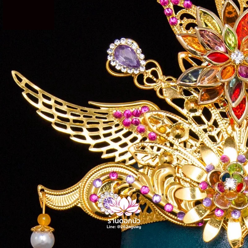 หมวกเทพเจ้าฝ่ายหญิง หมวกเทพนารี หมวกเทวนารี หมวกเจ้าแม่ หมวกพระหญิง หมวกกิมซิ้น หมวกพระจีน