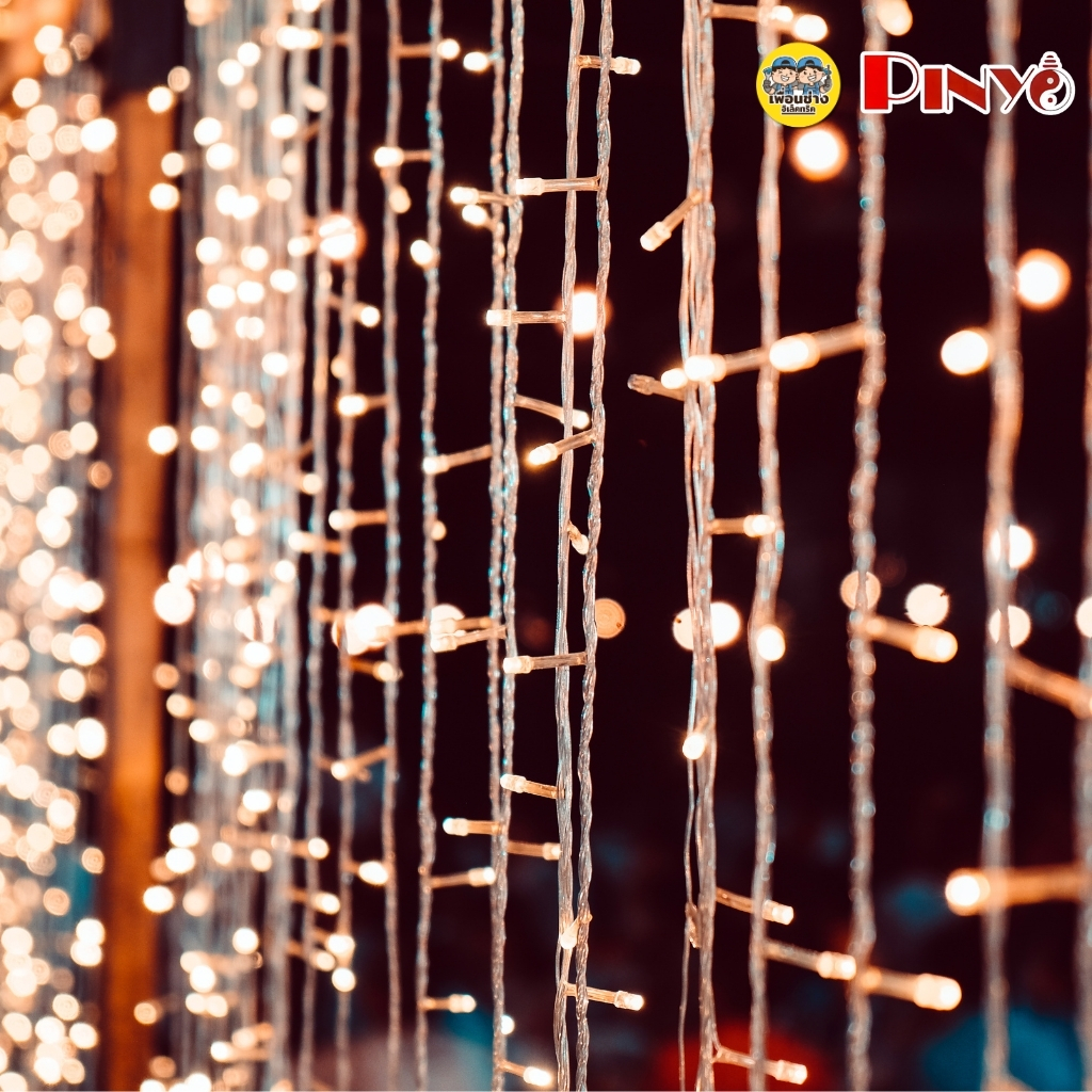 **แบบไม่กระพริบ** PINYO ไฟเส้นประดับตกแต่ง ไฟคริสต์มาส ยาว 10เมตร แสงขาว แสงวอร์ม ไฟภายนอกและภายใน