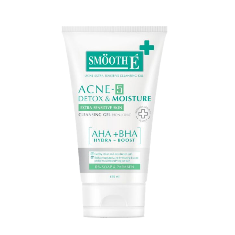 Smooth E Acne-5 Detox & Moisture Extra Sensitive Cleansing Gel 120 ml.