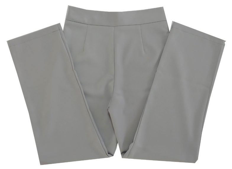 กางเกงขากระบอกเอวสูง ผ้าฮานาโกะ สีเทา Size 2XL 3XL