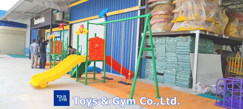 เครื่องเล่นสนามชุดกระดานลื่นและชิงช้า