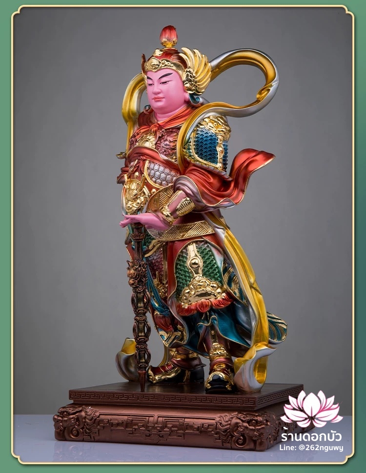 เทพเจ้ากวนอู และพระเวทโพธิสัตว์ (อุ่ยท้อผ่อสัก) งานเรซิ่นคุณภาพสูง ขนาด 12/16/19/24 นิ้ว