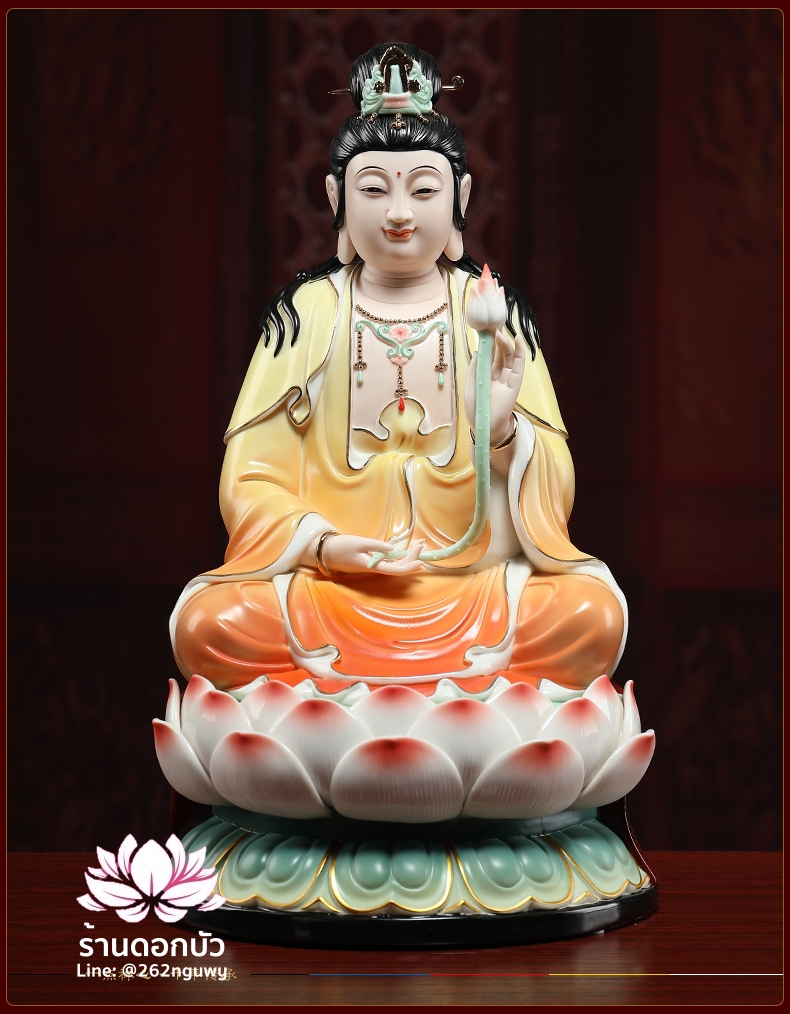 พระพุทธเจ้า (พระยูไล) พระโพธิสัตว์กวนอิม (กวนอิมผ่อสัก) พระมหาสถามปราปต์โพธิสัตว์ (ไต่ซีจี่ผ่อสัก) ขนาด 14 นิ้ว