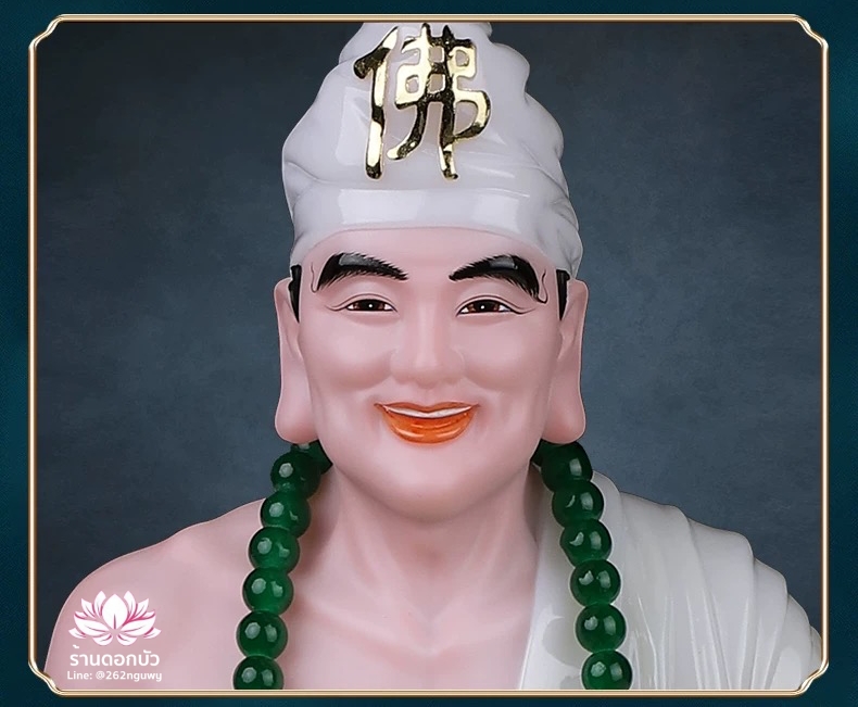 พระอรหันต์จี้กง เต้าจี้ฉานซือ งานหินอ่อนคุณภาพสูง ขนาด 12/16/19/26 นิ้ว