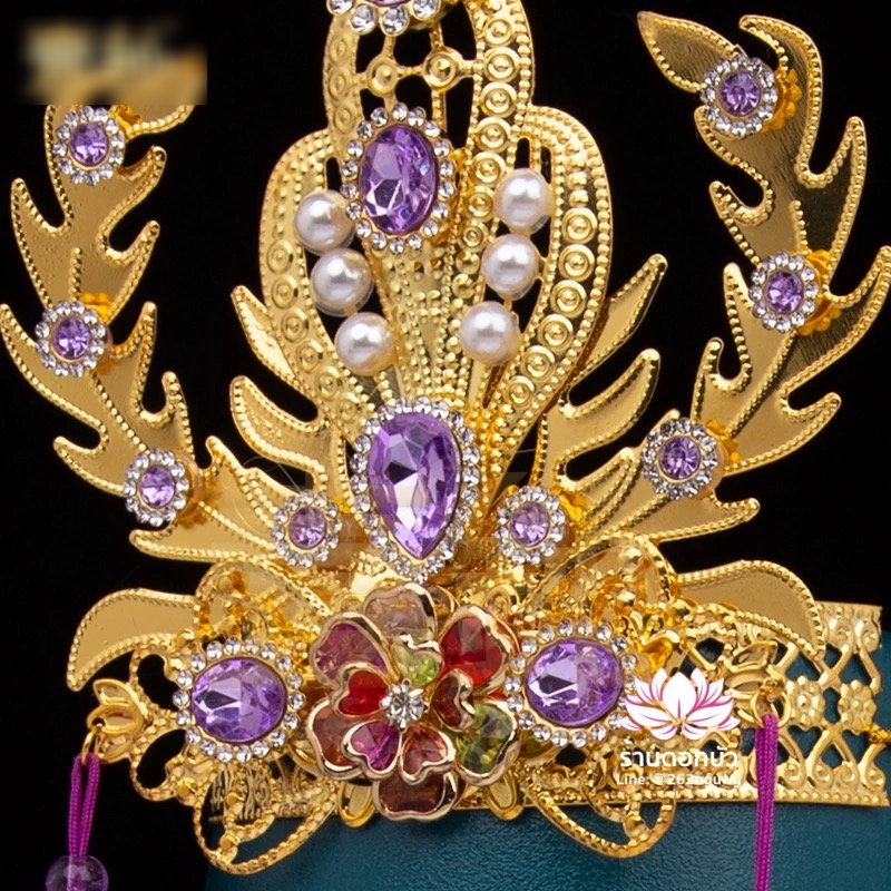 หมวกเทพเจ้าฝ่ายหญิง หมวกเทพนารี หมวกเทวนารี หมวกเจ้าแม่ หมวกพระหญิง หมวกกิมซิ้น หมวกพระจีน