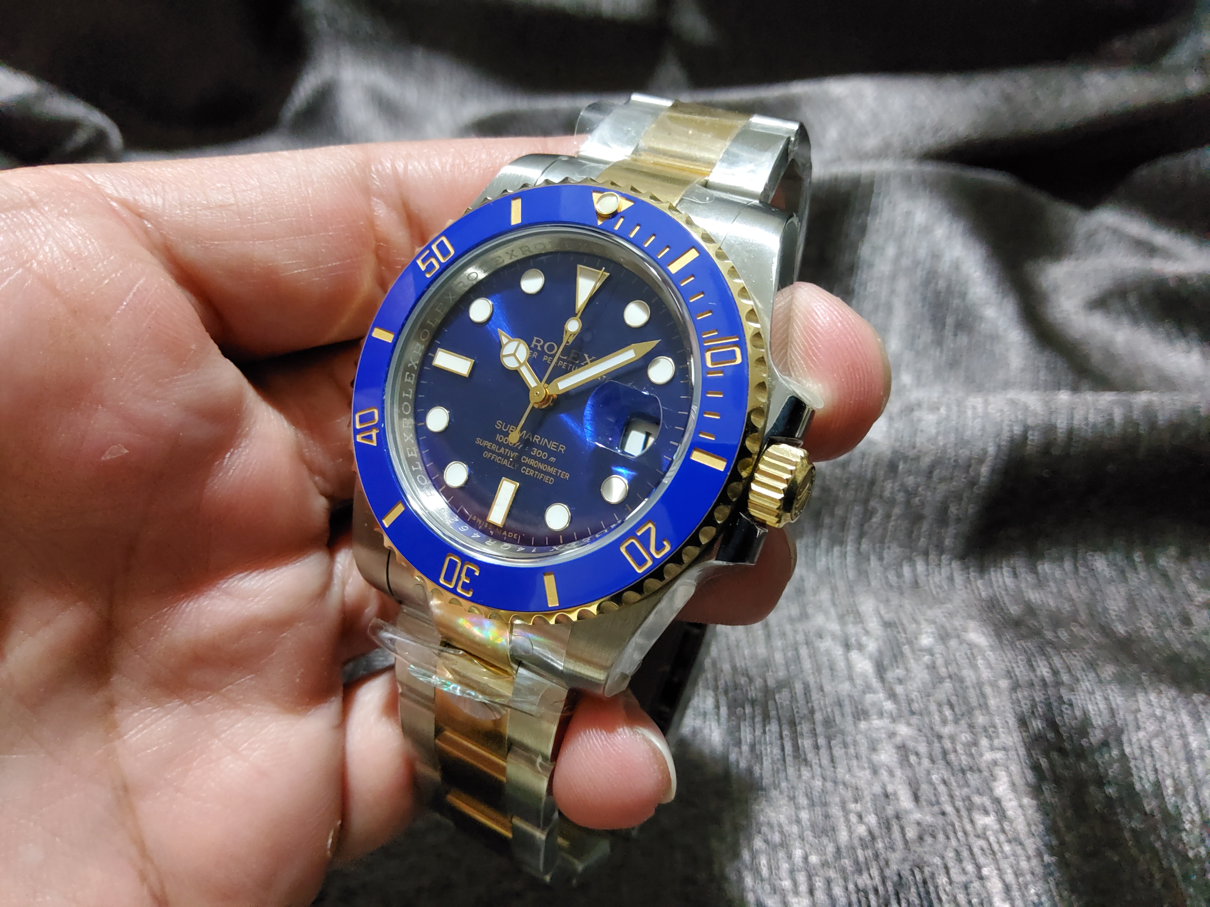 PRE-ORDER ROLEX SUBMARINER 2TONE SUNBURST DIAL (40MM.) กลไกโคลน ROLEX 3135