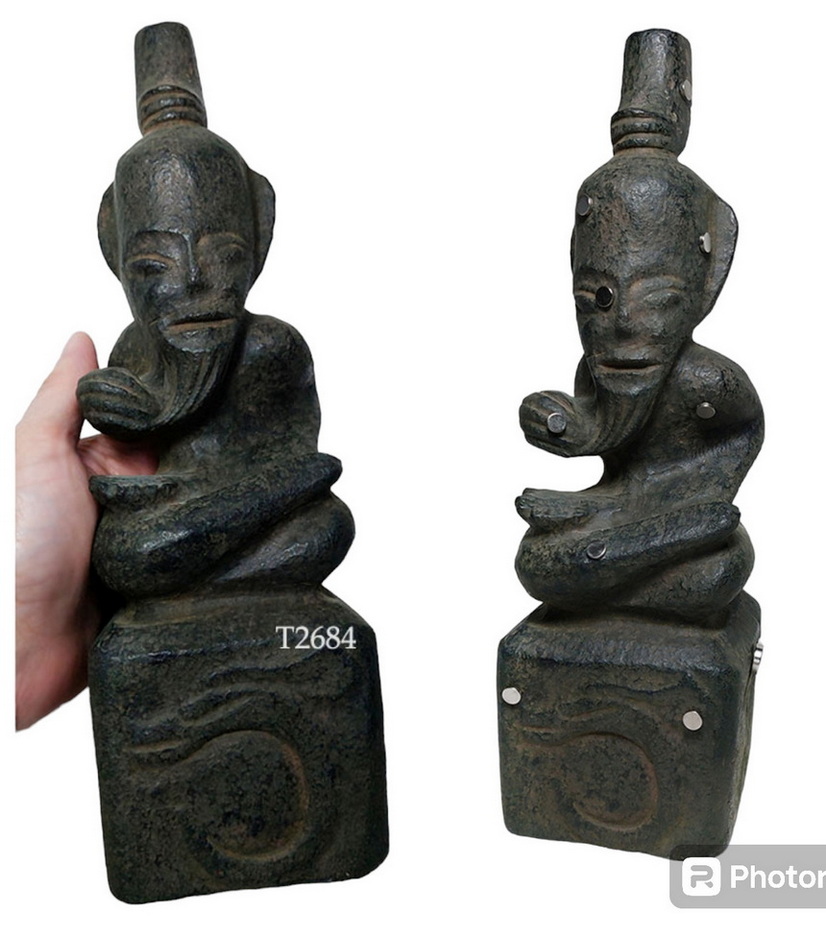 รูปปั้นหินแกะ นักพรต เต้าชื่อ สูง25.5cm (หินแม่เหล็กดูดติด)