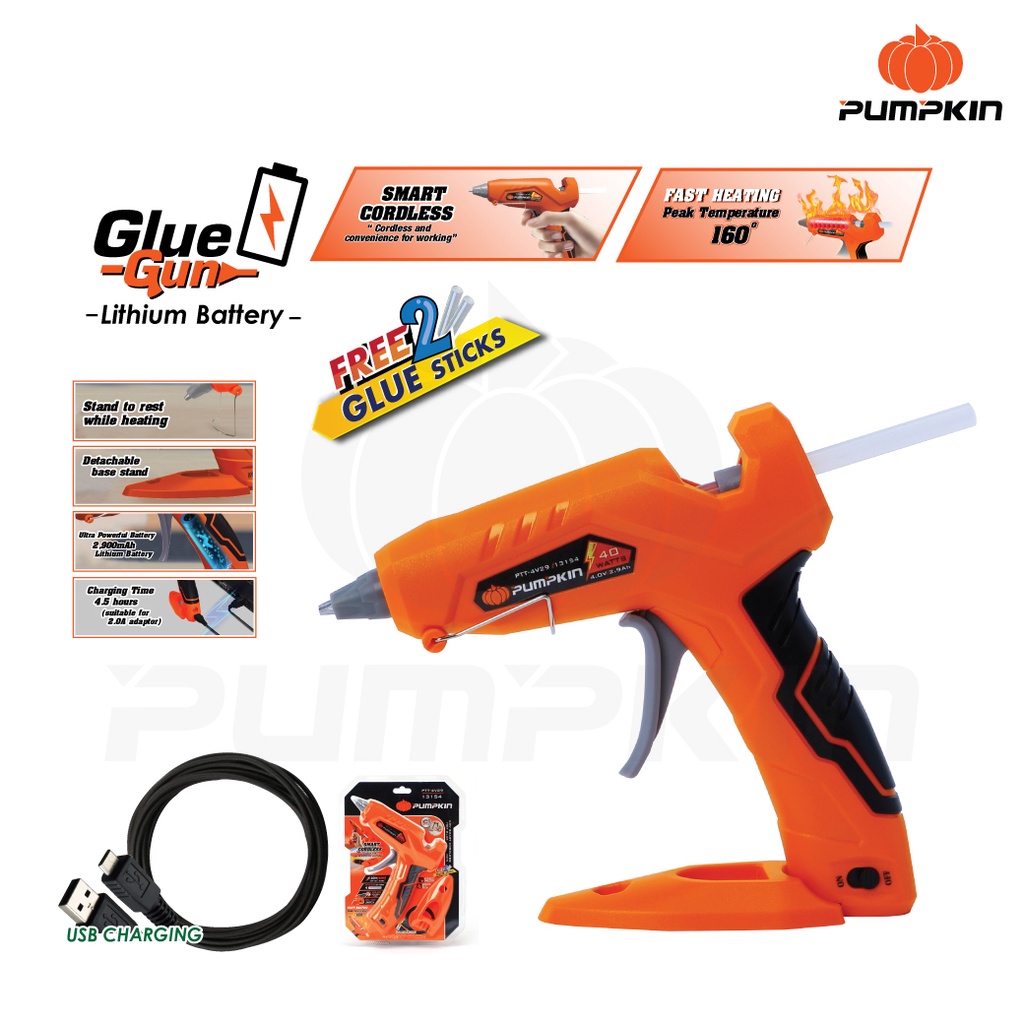 Pumpkin 13154 ปืนยิงกาวไฟฟ้าไร้สาย 4.0V PTT-4V29 ปืนยิงกาว ไร้สาย ปืนยิงกาวไร้สาย ใช้แบต