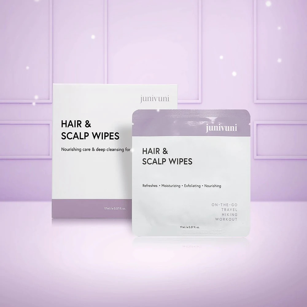 Junivuni Hair & Scalp Wipes ผ้าเช็ดชำระหนังศีรษะแบบพกพา