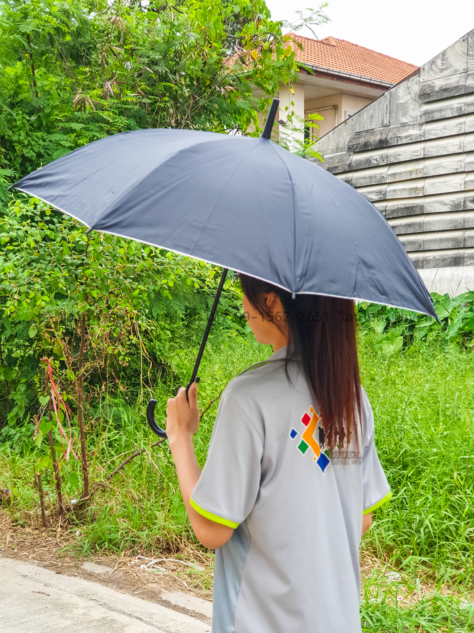 ของชำร่วยงานศพ ร่มสีดำตอนเดียว 22 นิ้ว UV